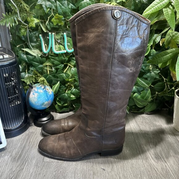 Frye Melissa Button 2 Brown Leather Knee High Riding Boots Equestrian Women 9 B - Picture 4 of 12